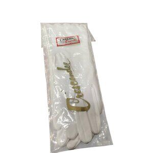 NEW Old Stock Leather Tailored Crescendoe White Fabric Gloves Size 6.5 Vtg 50s